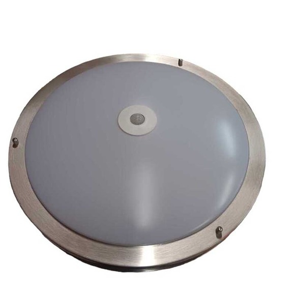 16" Brushed Nickel Selectable LED Flush Mount w/ Motion Sensor & Battery Backup - Picture 5 of 8